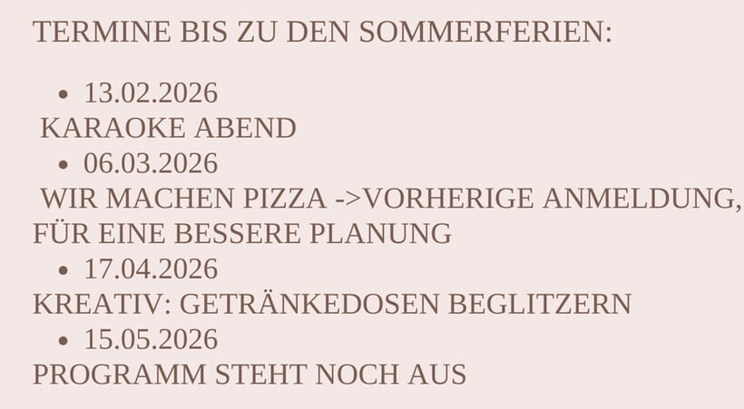 Pizza, Gespr&auml;che, Gestalten, Gemeinsam statt einsam.